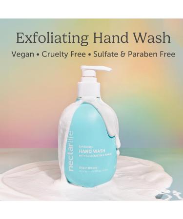 Nectar Life Exfoliating Hand Wash 14oz - Moisturizing Soap with Volcanic Pumice Jojoba Oil & Shea Butter | Ocean Breeze Scent | Buy Internationally - Buy Online on GoSupps.com