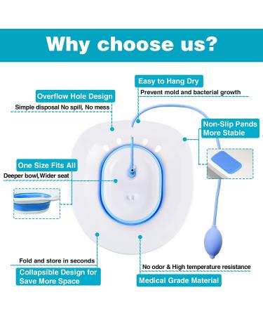 Sitz Bath for Toilet Seat - Hemorrhoid & Perineum Relief, Yoni Steam Seat - Collapsible & Easy to Store - Pregnancy & Postpartum Care Essentials - Buy Online on GoSupps.com
