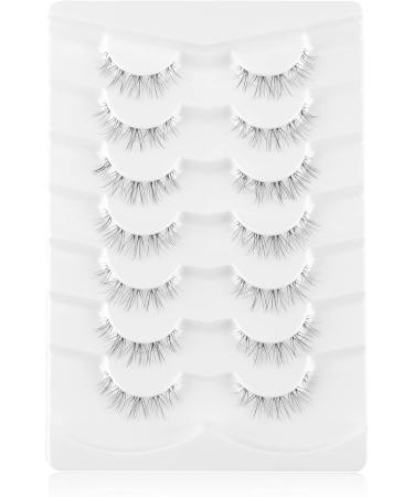 Onlyall Lashes Natural Look Wispy False Eyelashes Short Clear Band 7 Pairs - A23 Clean Look - Buy Online on GoSupps.com