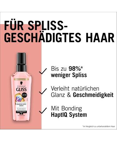 Gliss Miracle Anti-Split Ends Serum (75ml) hair serum provides a long-lasting finish to split ends and protects hair during blow-drying - Buy Online on GoSupps.com