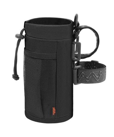 Desing Wish Bike Water Bottle Holder, 16-24oz Bike Cup Holder with Removable Non-Slip Straps Multiple Installation Methods Insulated Bike Bottle Holder for Mountain Bike, Road Bike, eBike, Scooter 24oz Black Medium (16 oz to 24 oz)