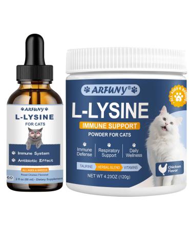 SANTKOL L-Lysine Supplement for Cats 60ML Lysine for Feline Respiratory Sneezing Runny Nose Eye Function & Cat Lysine Powder Support Immune System Respiratory Eye Health