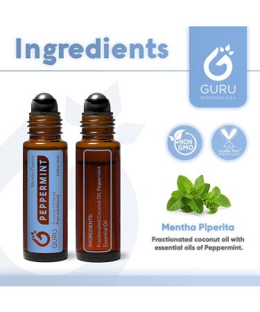 Peppermint Essential Oil Duo (2 Pack) - Head Tension Relief, Pregnancy Essentials, Stress Reduction - Aromatherapy Rollers - Buy Online on GoSupps.com