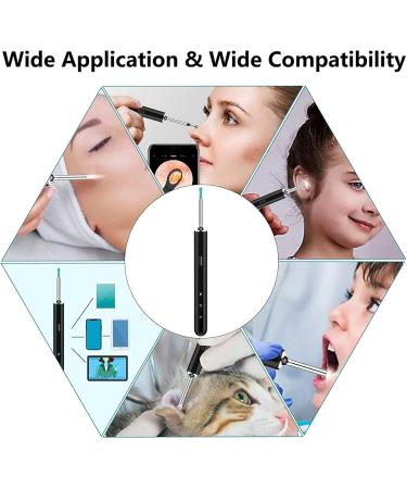 QDCFY Ear Wax Removal Set with 3.5mm Camera 6 LED Lights - Safe Ear Cleaning Tools for Adults Children & Babies (Black) - Buy Online on GoSupps.com