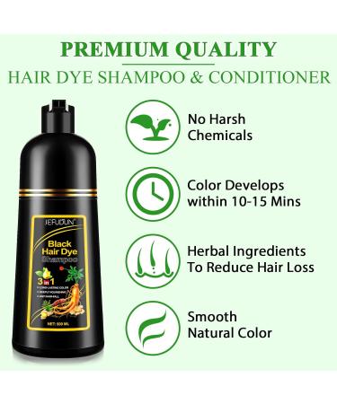 CCKULOOB Black hair color shampoo instant hair color shampoo hair dye natural long lasting hair color color shampoo for men and women hair dye in minutes 500 ml - Buy Online on GoSupps.com