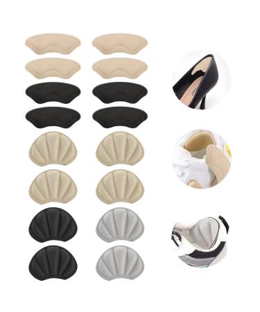 8 Pairs Heel Pads Inserts for Loose Too Big Heel Inserts for Women & Men