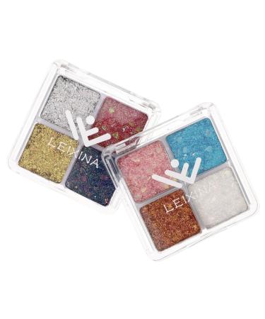 Beatifufu 2pcs Glitter Eye Makeup Eye Glitter Eyeshadow Glitter Sequins Sparkly Eyeshadow Eye Shadow