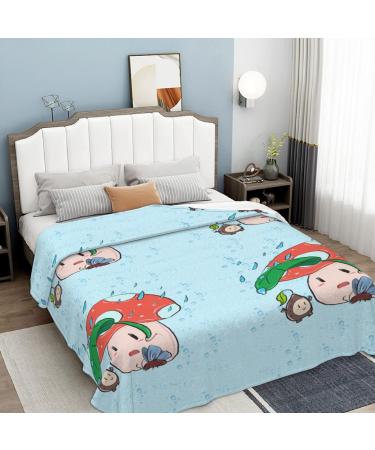 YYHHAOFA Sunflower Seeds and Mushroom Prints Flannel Blanket 66x90 in Normal : Skin-Friendly Warm and Comfortable Easy Care and Durable Black normal - Buy Online on GoSupps.com