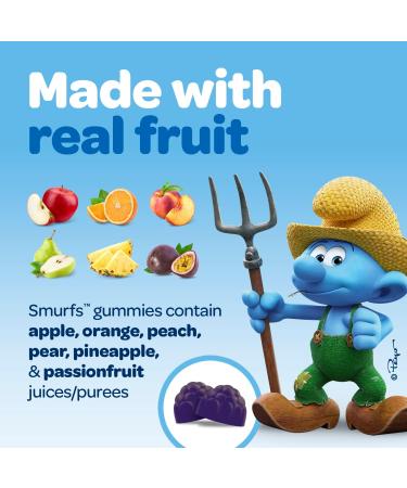 Smurfs Kids Multivitamin Gummies | 15 Essential Vitamins & Minerals | Real Fruit in Smurf Berry Flavor | Doctor Developed & Non-GMO | 60 Gummies - Buy Online on GoSupps.com