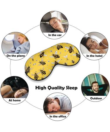 Cute Bees Printed Eye Mask | Soft Blindfold & Adjustable Strap | Ideal for Travel & Sleep - Buy Online on GoSupps.com