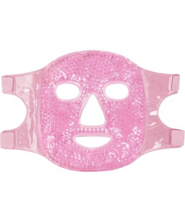 ACWOO Cooling Gel Beads Face Mask for Puffy Eyes & Migraine Relief - Reusable Hot Cold Therapy Mask for Dark Circles, Headache & Sinus Pain - Pink - Buy Online on GoSupps.com