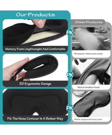 2-Pack 3D Contoured Sleep Mask Set for Men and Women - 100% Light Blockout, Adjustable Strap - Perfect for Travel, Shift Work, and Rest - Black - Buy Online on GoSupps.com