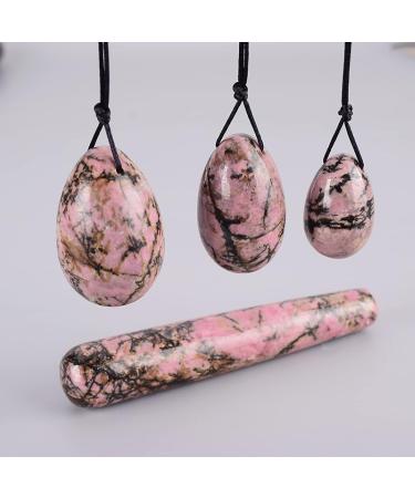 Yoni Egg Gift Box Set | Natural Rhodolite Stone Kegel Balls | 4 Pcs Exercise Boost Intimacy & Wellness - Buy Online on GoSupps.com