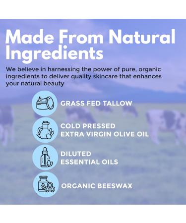 Handmade Multi-Purpose 100% Grass Fed & Finished Tallow Balm for Skin - Organic Grapefruit and Lemon Scented Tallow Balm For Dry Skin Citrus 4 Ounce (Pack of 1) - Buy Online on GoSupps.com