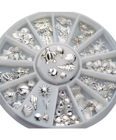 Bodhi200 0 1 Wheel Nail Art Decoration Mini Ocean Accessories Silver Seashell Conch Mixed Size 3D Manicure Accessory