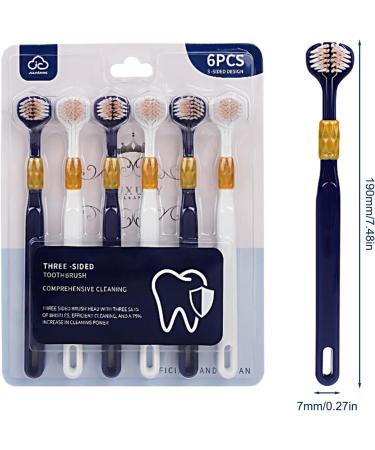 YILANJIN Toothbrush with Soft Bristles for Adults Portable Three-sided for Children 3-Sided Small Manual for Children - Multi Colour - Pack of 6  - Buy Online on GoSupps.com