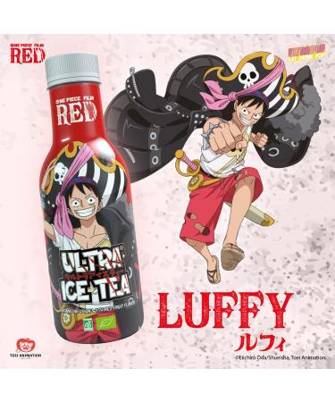 Ultra Ice Tea Bio Iced Tea - Vegan Fruity Hibiscus Drink with Luffy Character | 500ml Disposable Red Bottle - Buy Online on GoSupps.com
