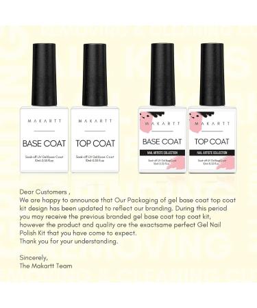 Makartt No Wipe Base and Top Coat - 2pcs 10ml High Glossy Nail Polish Top Coat Soak Off UV Gel Manicure Pedicure Home DIY Solon No Wipe Base and Top Coat Kit - Buy Online on GoSupps.com