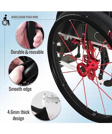 Silicone Wheelchair Push Rim Covers(22/24 Inch) Wheelchair Pusher Cart Ring Protective Sleeve Non-Slip Multiple Colour Choose Can Be Used in Different Environments 24inch Black 24inch Black - Buy Online on GoSupps.com