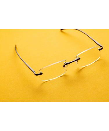 Silac Black Metal 7097 Men's Reading Glasses - Lightweight Durable +2.25 Rectangular Style - Buy Online on GoSupps.com