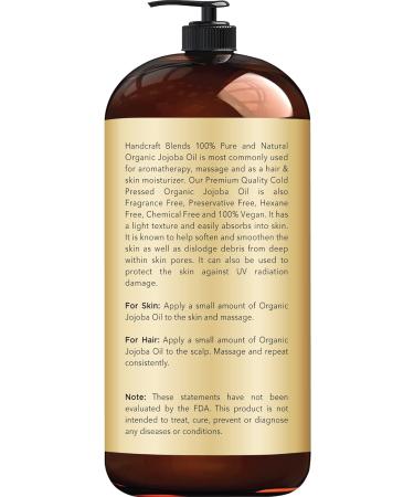 Organic Jojoba Oil - 828 ml - 100% Pure & Natural for Skin, Face, and Hair - Moisturizing Anti-Aging Formula for Men and Women - Buy Online on GoSupps.com