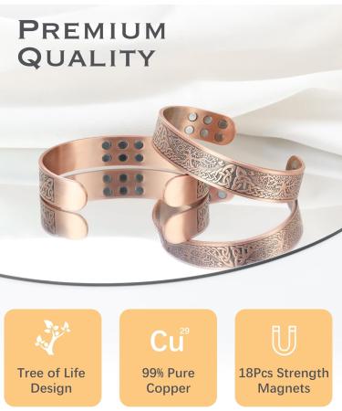 Jeracol Copper Bracelet with 18 Strength Magnets - Unisex Magnetic Jewelry with Gift Box - Buy Online on GoSupps.com