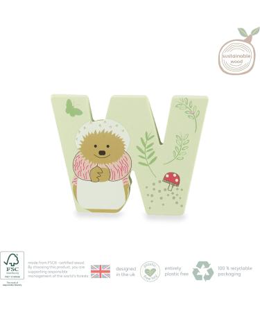 Peter Rabbit Wooden Letter W with Mrs. Tiggy-Winkle - Personalized Baby Name Toy Box Decor - Buy Online on GoSupps.com