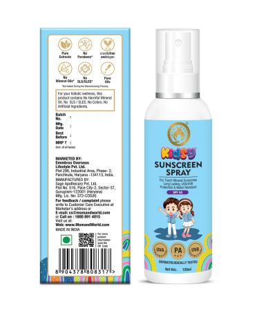 Buy Mom & World Mineral Based Kids Sunscreen Spray SPF 50 - Water Resistant & Safe for Babies | 120ml - Buy Online on GoSupps.com