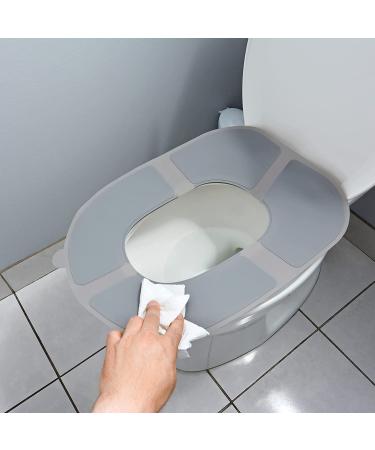 Silicone Reusable Toilet Seat Cover - Waterproof & Non-Slip for Adults, Kids, Potty Training, Public Restrooms - Travel Essentials with Bag - Buy Online on GoSupps.com