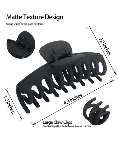 OWIIZI Large Claw Clips for Thick Hair - Matte Big Hair Claw Clips for Strong Hold - 4 Pack Jumbo Hair Clips for Women with Long Thick Hair - Buy Online on GoSupps.com
