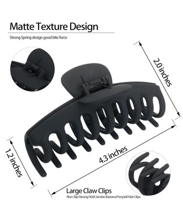 OWIIZI Big Hair Claw Clips for Women Long Thick Hair - 3 Pack Nonslip Jumbo Hair Clips for Strong Hold and Styling - Color 001 - Buy Online on GoSupps.com