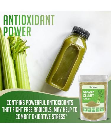 XPRS Nutra Organic Celery Powder - Antioxidant Rich Fresh Powder - 4oz Pack - Vegan Friendly - Buy Online on GoSupps.com