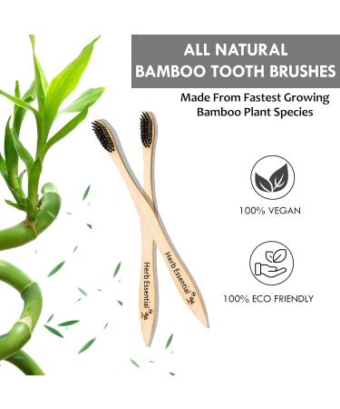 Bamboo Toothbrush Pack of 6 | Ultra-Soft Charcoal Bristles | Eco-Friendly Biodegradable & Natural Oral Care - Buy Online on GoSupps.com