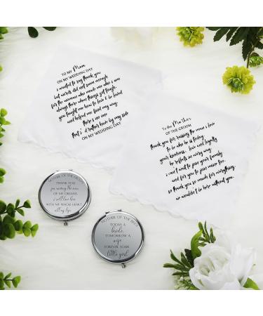 6 Pack Mother of the Groom/Bride Cosmetic Bag & Makeup Mirror Set - Wedding Gifts for Mom, Mother-in-Law - Engagement Favors (Leaves) - Buy Online on GoSupps.com