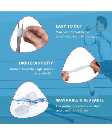 Toe Protection Silicone - 14PCS Gel Caps for Bubbles Chicken Eyes & Hammer Toes | Friction Pain Relief | Size L (3 Pairs) & M (4 Pairs) - White - Buy Online on GoSupps.com