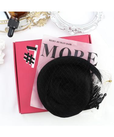 Moresoo Microring Extensions - 50cm Real Remy Hair Black #1 Thick 50g - Cold Fusion Hair Extensions - Buy Online on GoSupps.com