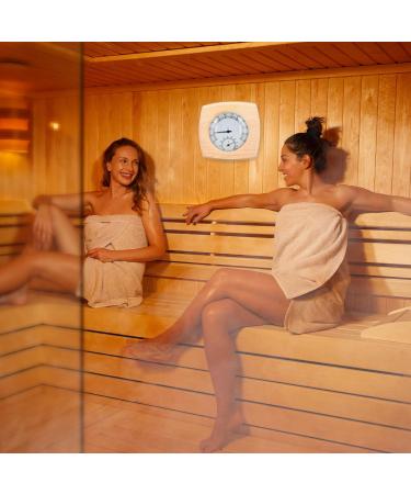2 in 1 Sauna Thermometer Hygrometer - Precise Temperature & Humidity Measurement with Rotating Hourglass Design - Buy Online on GoSupps.com