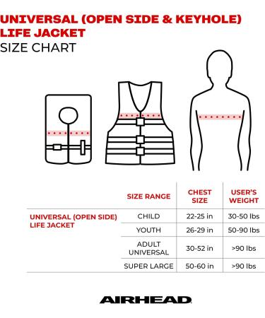 Airhead Adult General Purpose Life Vest - Red | Multiple Colors | Universal Size - Buy Online on GoSupps.com