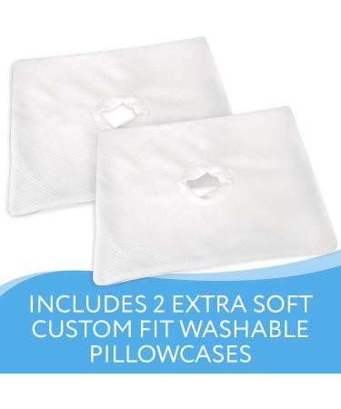 Firm Memory Foam Pillow with Ear Hole - 2 Pillowcases Included | Reduce Ear Pain from CNH, Pressure Sores, Post Surgery | Non-Adjustable - Buy Online on GoSupps.com