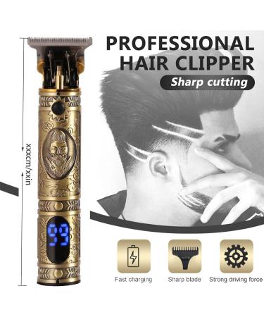 Buy Upgraded Hair Clippers for Men - Zero Gapped T Blade Trimmers - Cordless Electric with LED Display (Vintage Gold) - International Shipping Available - Buy Online on GoSupps.com
