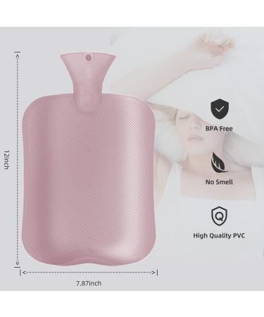 OliviaLiving 2L Hot Water Bottle | Heat Up & Refreezable Hot Cold Pack | Classic Striped Design | Pain Relief Therapy | Pink Red - Buy Online on GoSupps.com