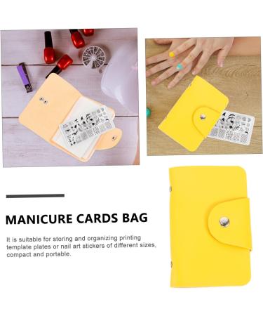 Mikinona 2pcs Nail Art Card Holder Plate Holder Nail Plate Organizer Bag Stamping Plates Organizers Stamping Plates Storage Bag Nail Stamp Nail Art Stamper Pouch Pu Embossed Photo Album Yellow 14.5X9.5X1.8CM - Buy Online on GoSupps.com