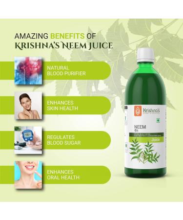 Krishna's Lot de 2 purificateurs de sang au jus de margousier de feuilles fra ches 500 ml 500 ml (lot de 2) - Buy Online on GoSupps.com