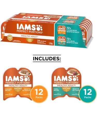 IAMS Perfect Portions Wet Cat Food Adult Grain Free - Chicken and Tuna Pat Variety Pack 75g (24 Pack) Chicken & Tuna Wet Cat Food - Buy Online on GoSupps.com