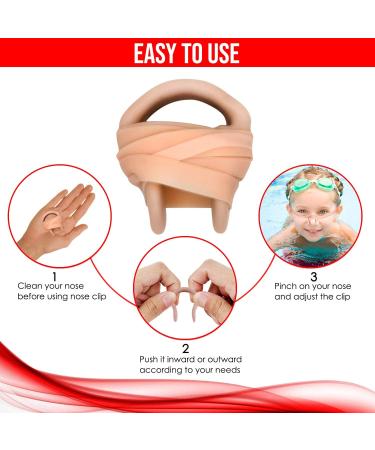 Splaqua Swimming Nose Clip with String - Soft Latex Plugs for Kids and Adults - Neutral Beige, 1 Pack - Buy Online on GoSupps.com