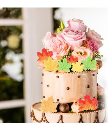 Pack of 110 Edible Maple Leaf Cupcake Toppers Maple Leaf Cake Decoration Cupcake Toppers Autumn Leaves Muffin Decoration for Thanksgiving Baby Shower Kids Birthday Party Cake Decorations 110pcs Multi Colour - Buy Online on GoSupps.com