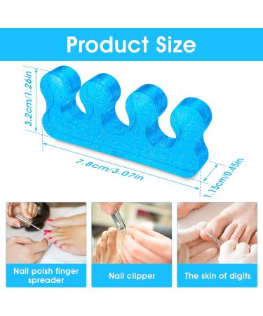 Sibba 4 Pcs Gel Toe Separator Set for Pedicure and Nail Art - 2 Pairs (1 Transparent, 1 Blue) - Washable and Reusable Toe Separators for Men and Women - Buy Online on GoSupps.com