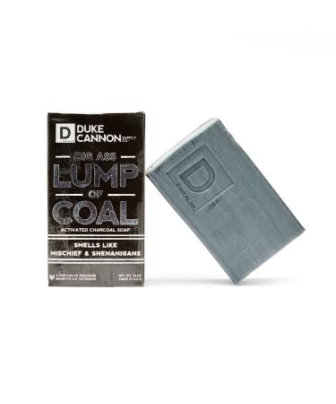 Duke Cannon Supply Co. Big Ass Lump of Coal - Holiday, Extra Large Men's Bar Soap with Activated Charcoal, Exfoliating Body Soap, Bergamont, 10 oz