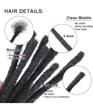 DaiMer 100% Human hair Dreadlocks Extensions for Black Women 12 inch Afro Kinky 10 Strands 0.4cm Real Hair Fashion Handmade Permanent Loc Extensions for Men Black Women (12 Inch 10 Locs) 12 inch 10 Locs 1B 0.4cm - Buy Online on GoSupps.com