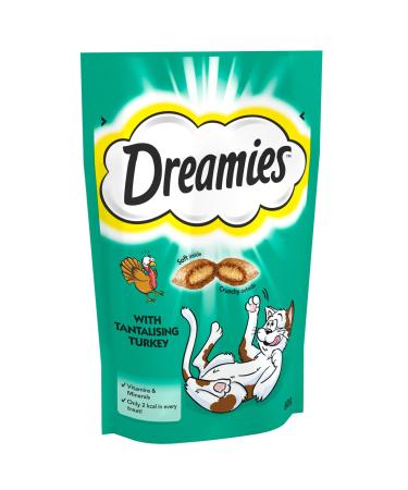 Dreamies Cat Treats Tasty Snacks with Tempting Turkey 8 Pouches of 60 g Turkey 60 g (Pack of 8)